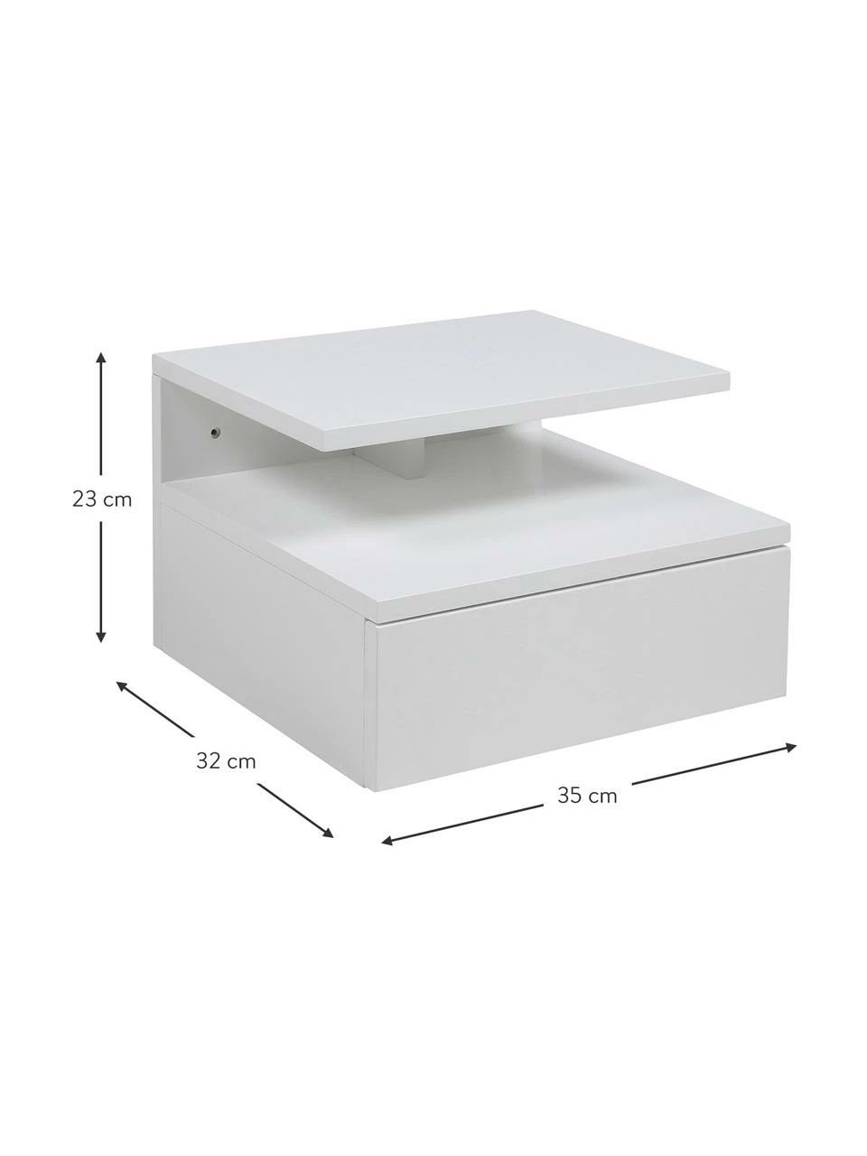 Table de chevet murale avec tiroir Ashlan, larg. 35 x haut. 23 cm – Image 3