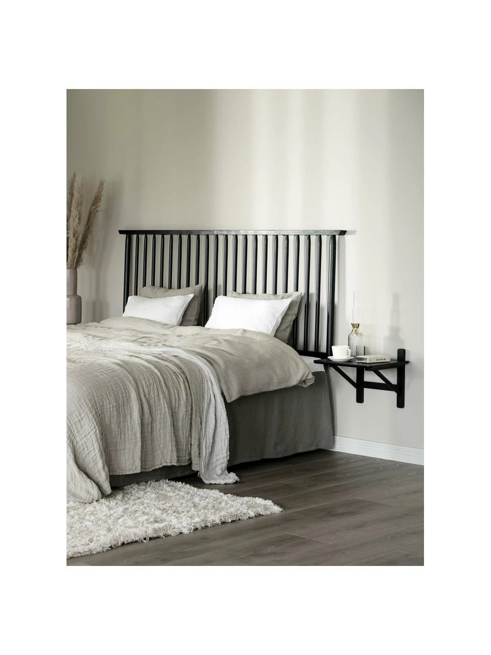 Rowico Table de chevet murale bois de chêne noir Camrose, larg. 40 x haut. 35 cm – Image 6