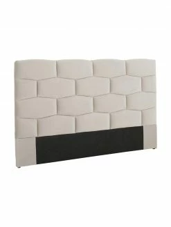 Tête de lit capitonnée beige Teggan, larg. 183 x haut. 115 cm