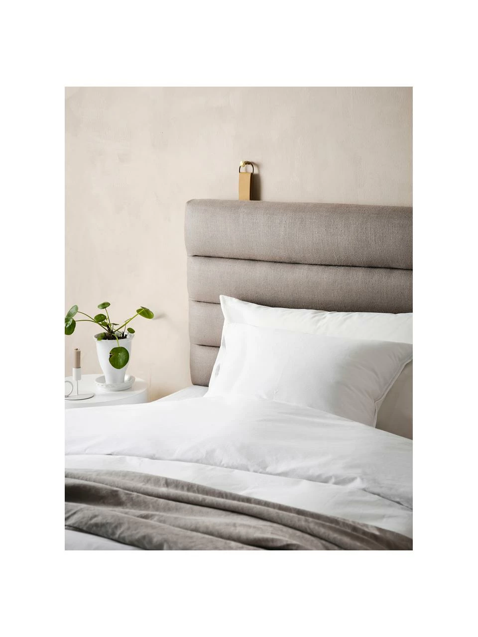 Tête de lit capitonnée gris clair avec suspension murale Amsterdam, larg. 120 x haut. 60 cmDisponibilité limitée – Image 2