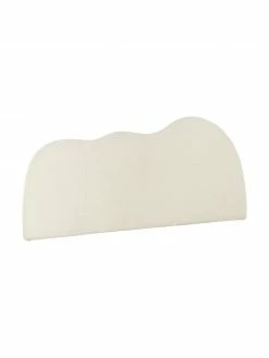 Tête de lit rembourrée tissu bouclé blanc Wave, larg. 184 x haut. 80 cm