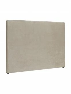 Tête de lit rembourrée velours blanc crème Vellino, larg. 185 x haut. 140 cm