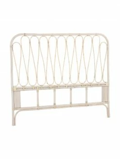 Tête de lit rotin blanc cassé Fammy, larg. 160 x haut. 138 cm